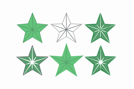 Set of stars shape on white background