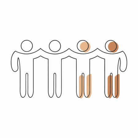 Minimalist People teamwork jumping happy drawing continuous line on white backgroundのイラスト素材