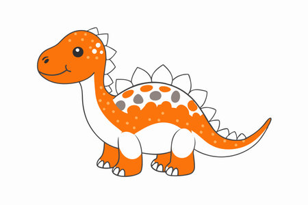 Minimalist Cute Pastel Dinosaur Clipart on white backgroundのイラスト素材