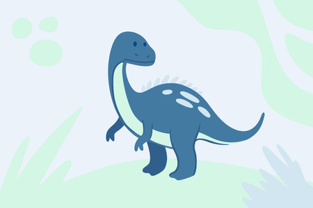 Minimalist Cute Pastel Dinosaur Clipart on white backgroundのイラスト素材
