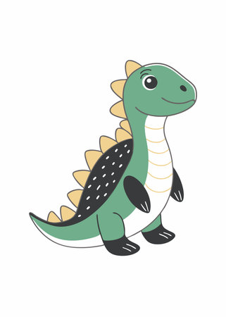 Minimalist Cute Pastel Dinosaur Clipart on white backgroundのイラスト素材
