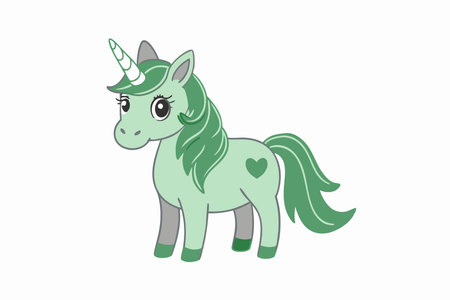 Cute unicorn on white backgroundのイラスト素材