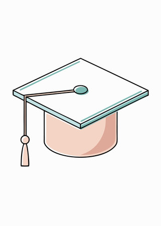 Graduation cap Illustration on White Background