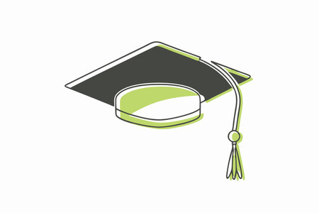 Graduation cap Illustration on White Backgroundのイラスト素材