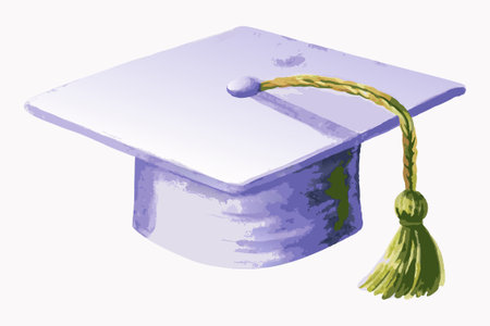 Graduation cap Illustration on White Backgroundのイラスト素材