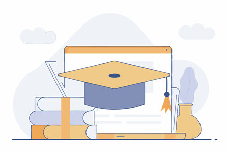 Graduation cap Illustration on White Backgroundのイラスト素材