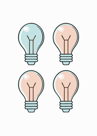 Light bulb icons set on white backgroundのイラスト素材