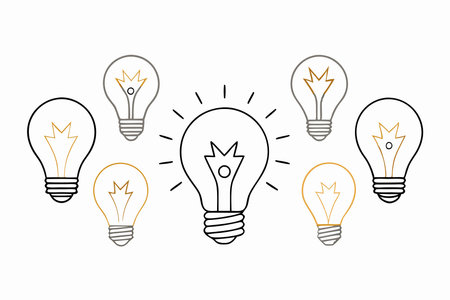 Light bulb icons set on white backgroundのイラスト素材