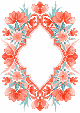Watercolor floral islamic illustrationのイラスト素材
