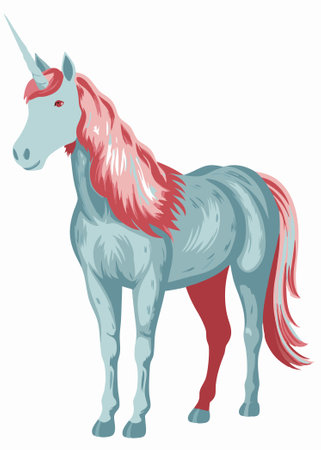 Watercolor unicorn on white backgroundのイラスト素材