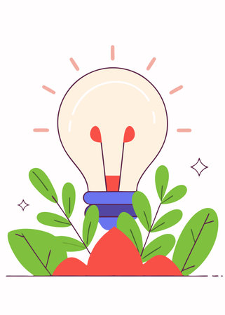 Light bulb Illustration on white backgroundのイラスト素材