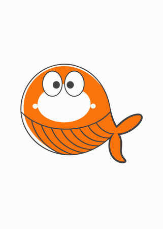 Cartoon Whale Clipart on White Backgroundのイラスト素材