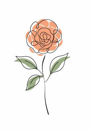 Rose flower Clipart on White Backgroundのイラスト素材