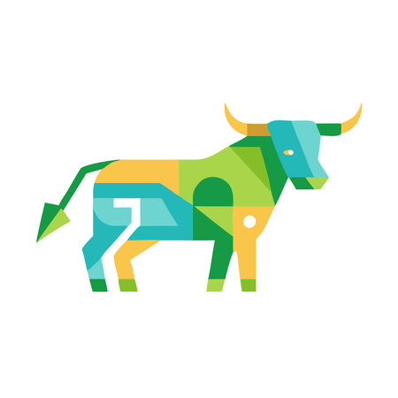 Minimalist Bull on White Background