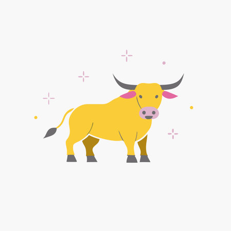 Minimalist Bull on White Background