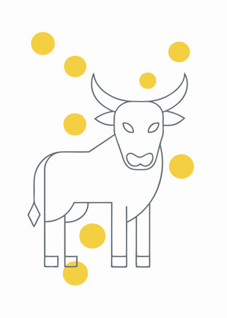 Minimalist Bull on White Background