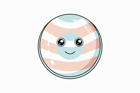 Cute Jelly Donut with a Face Clipart on White Backgroundのイラスト素材