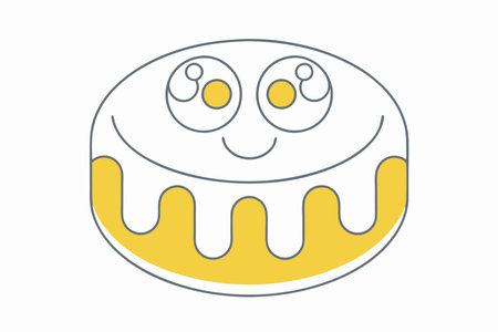 Cute Jelly Donut with a Face Clipart on White Backgroundのイラスト素材
