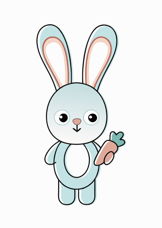 Cute rabbit clipart on White Backgroundのイラスト素材
