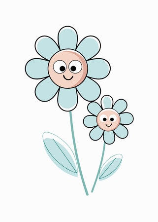 Floral clipart on white backgroundのイラスト素材