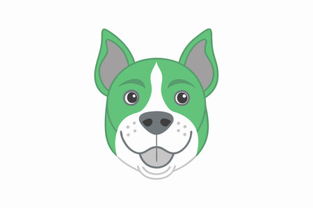 Funny dog face clipart on White Backgroundのイラスト素材