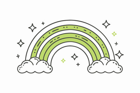 Happy Rainbow with Sparkles Clipartのイラスト素材