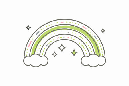 Happy Rainbow with Sparkles Clipartのイラスト素材