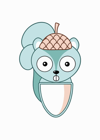 Playful Squirrel Holding an Acorn Clipartのイラスト素材