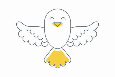 Minimalist Cute Eagle Bird on White Backgroundのイラスト素材