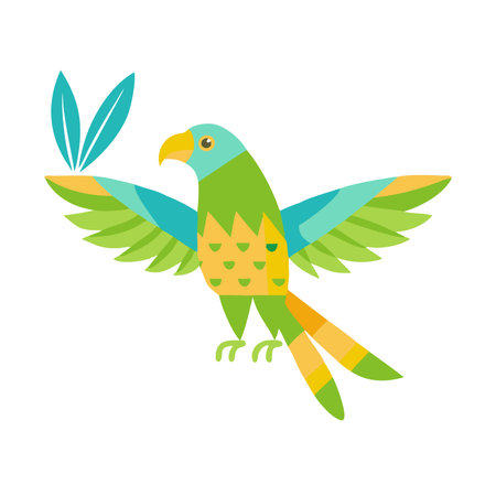 Minimalist Cute Eagle Bird on White Background