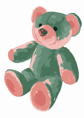 Watercolor teddy bear clipart on White Backgroundのイラスト素材
