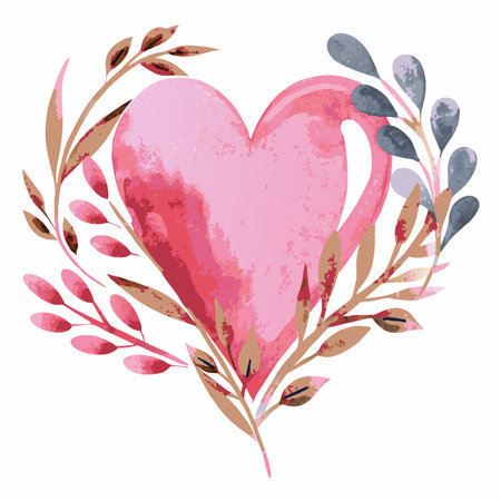 Watercolor heart clipart on White Backgroundのイラスト素材