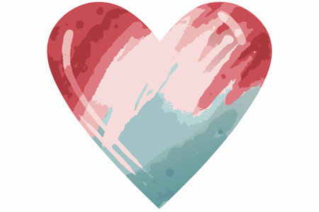Watercolor heart clipart on White Backgroundのイラスト素材