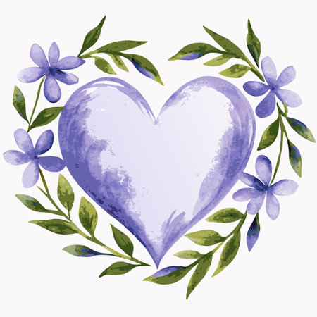 Watercolor heart clipart on White Backgroundのイラスト素材