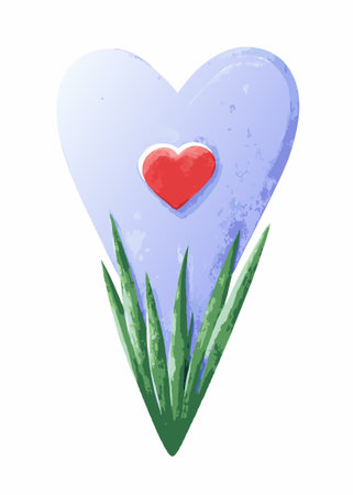 Watercolor heart clipart on White Backgroundのイラスト素材