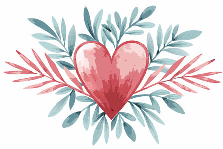 Watercolor heart clipart on White Backgroundのイラスト素材