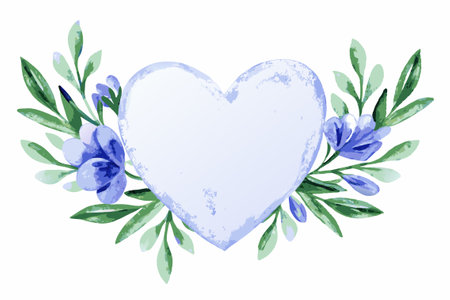 Watercolor heart clipart on White Backgroundのイラスト素材