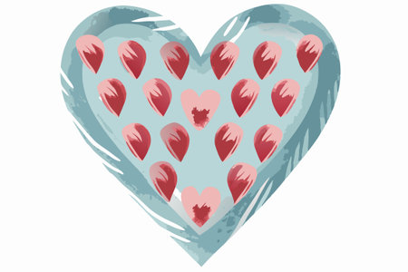 Watercolor heart clipart on White Backgroundのイラスト素材