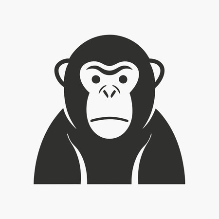 Minimalist An orang utan on White Backgroundのイラスト素材