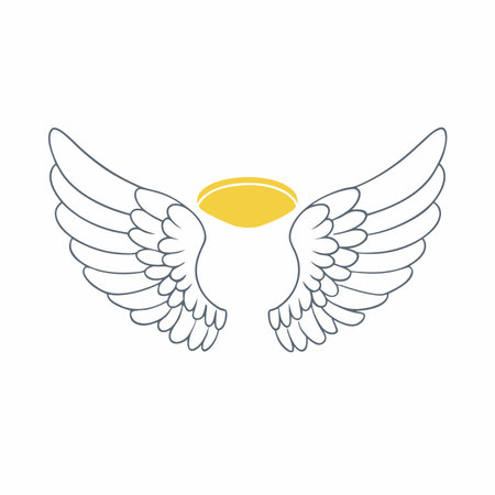 Angel Wing Clipart on White Backgroundのイラスト素材