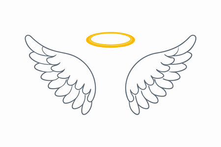 Angel Wing Clipart on White Backgroundのイラスト素材