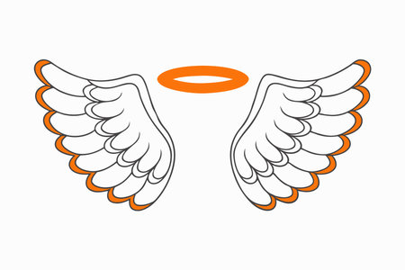 Angel Wing Clipart on White Backgroundのイラスト素材