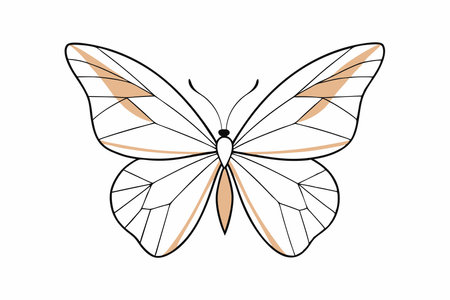 Butterfly Silhouette Clipart on White Backgroundのイラスト素材