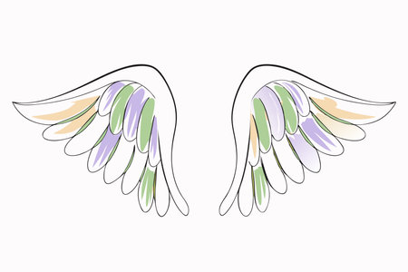 Angel Wing Clipart on White Backgroundのイラスト素材