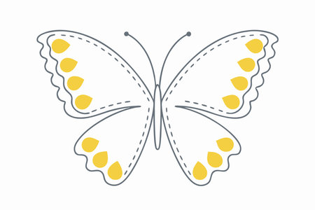 Butterfly Silhouette Clipart on White Backgroundのイラスト素材