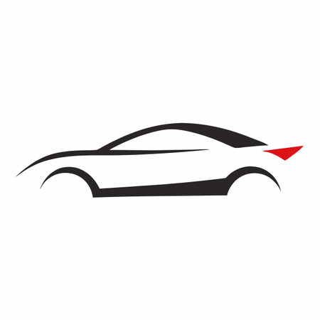 Minimalist, car, logo, design, white, background, modern, clean, simple, elegant, vector, digital, aesthetic, professional, stylish, sleek, branding, automotive, vehicle, transport, speed, silhouette, line art, monochrome, flat, geometric, luxury, dynamic, innovative, minimal, artistic, decorative, illustrationのイラスト素材
