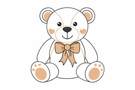 Cute teddy bear clipart on White Backgroundのイラスト素材