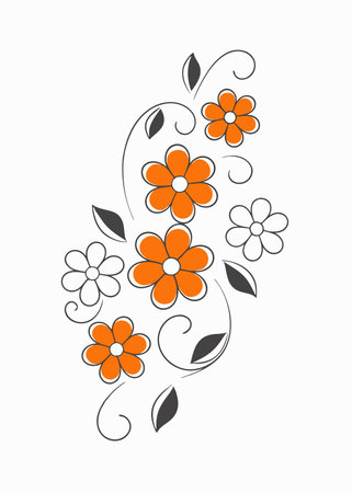 Feminine Floral Bouquet Clipart on White Backgroundのイラスト素材