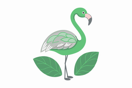 Flamingo Clipart on White Backgroundのイラスト素材