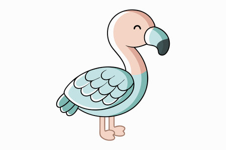 Flamingo Clipart on White Backgroundのイラスト素材